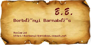 Borbényi Barnabás névjegykártya