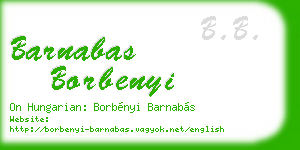 barnabas borbenyi business card